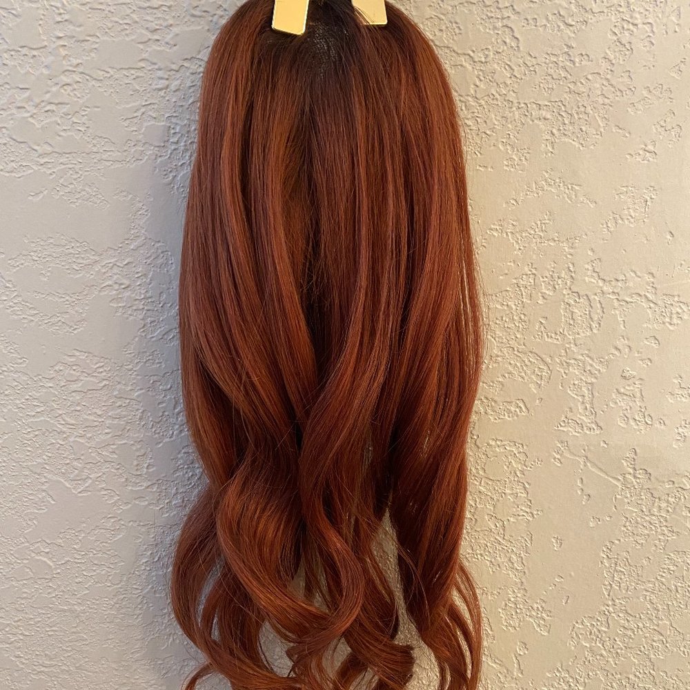 Hidden Crown Topper Extension, Color #33 Dark Auburn, Rooted